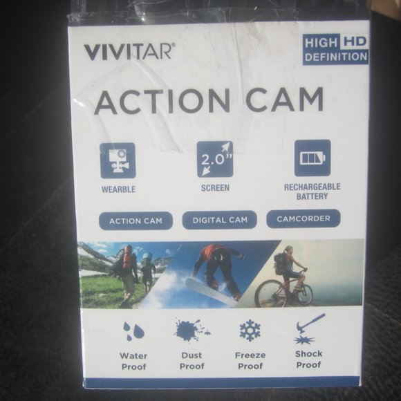 VIVITAR ACTION CAM, HIGH HD DEF, 2 INCH SCREEN, UNUSED - Picture 2 of 8